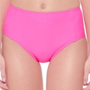 DKNY Seamed High-Waist Bikini Swim Bottom Neon Pink, swimwear, swimsuit New M
